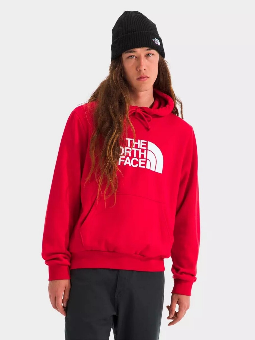The North Face Half Dome Pullover Hoodie Red With White Lettering Size Medium